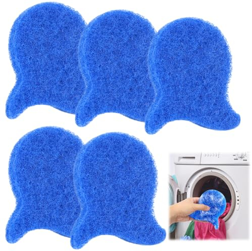 ASANMU Waschmaschine Tierhaarentferner Fusselball, 5Pcs Tierhaarentferner für Waschmaschine, Wiederverwendbarer Waschmaschine Haarentferner, Katzenhaarentferner Waschmaschine Fusselball für Hundehaare