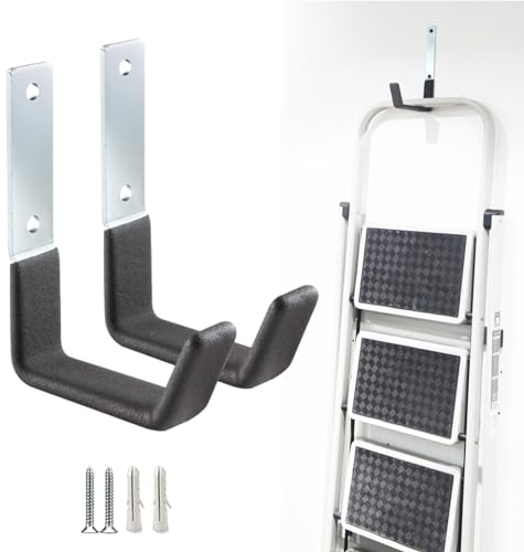 J Form Garage Haken,2 Stück Schwerlast Wandhaken,Utility-Haken für Garagenwand,Schwarz Universalhaken zum Schrauben,Wandhaken Garage,Schwerlasthaken zum Aufhängen,Sperrige Artikel Wandhalterung