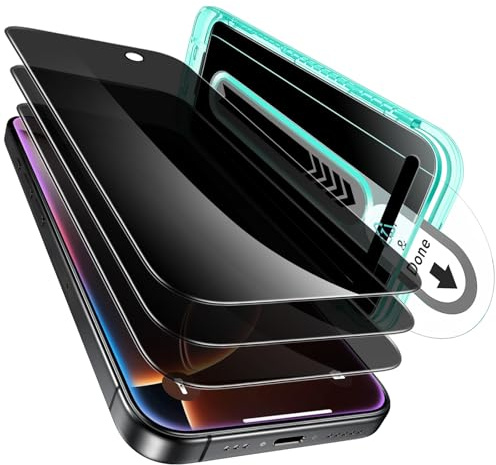 ESR Privacy Protezione per lo schermo in vetro temperato per iPhone 16 Pro Max, Durezza 9H, Supporto Flaw Fit, HD impeccabile, Resistente ai graffi, 3 Pezzi