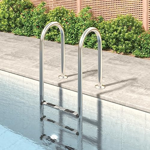 Vetnasa Escalera para Piscina Acero Inoxidable 304 54x38x158 cm Casa y jardín, Piscina y SPA, Accesorios para Piscinas y SPA, Escaleras y rampas de Piscina Plateado 8,45 KG