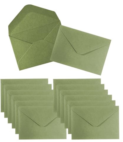 CZAKOMIX 25 Blatt Briefumschläge Grün, Briefumschläge Edel, Briefumschläges Hochzeit, geeignet zum Verpacken von Geschenken oder zum Versenden von Briefen