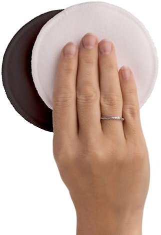 Carriwell 16x Waschbare Stilleinlagen aus Bio-Baumwolle – Wiederverwendbar, Saugstark & Umweltfreundlich | Weich, Atmungsaktiv & Auslaufsicher | Mit Waschbeutel | Schützt vor Mastitis, Weiß & Schwarz