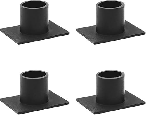 ZHOUSTOU 4 Pièces Porte Bougie Chandelier Noir Bougeoir Métal Vintage en Fer Bougeoirs Taper Pilier Candélabre pour Noël Table Décoration Table Mariage Saint Valentin Cérémonie Anniversaire