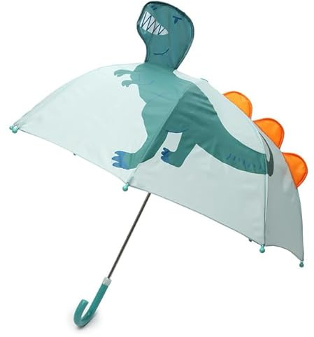 KAV Parapluie d'école transparent pour enfants garçons et filles – Design doux, beau, léger parasol dôme pour votre enfant, dinosaure, 70 cm
