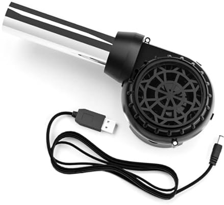 WATERBELINE Souffleur d'air pour barbecue, pour la cuisine en plein air, ventilateur portable rechargeable par USB avec tube en aluminium