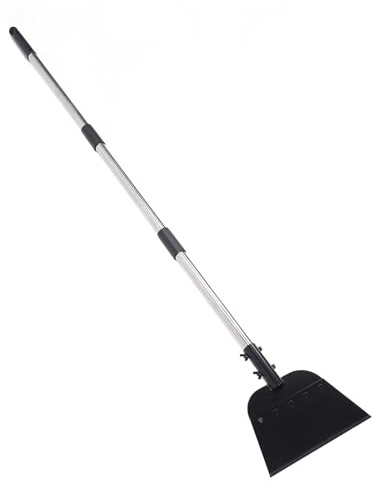 generic Tung Platt Snöspade med 55 Justerbart Handtag, Multifunktionell Stålisskrapa och Trädgårdsspad för Uppfart, Grävning och Gräsmatta