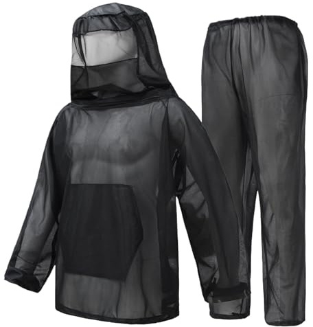 Camisa de protección contra insectos de malla: traje de barrera para apicultor con capucha, chaqueta de red transpirable contra moscas | Ajustable al aire libre agricultura jardinería senderismo