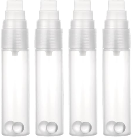 LuChangGongLu Paquete de 4 bolígrafos vacíos rellenables de pintura en blanco, marcadores de graffiti de cabeza plana de 15 mm, para pintura al óleo, acuarela, garabatos, dibujo en papel