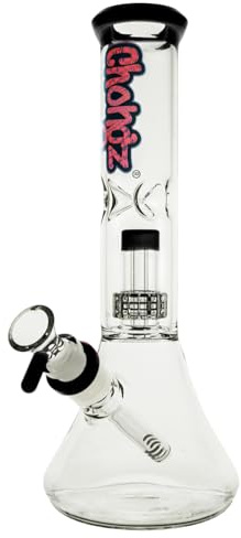 Chongz Glas Bandit 4 mm 27,5 cm perkolator vattenpipa, inbyggd perkolator för mjukare, renare drag, isfångare för valfri extra kylning med isbitar (svart)