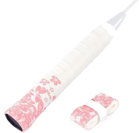 CIGPKLO greppband tennisracket 2 stycken tryckta tennis-badminton-greppband, halkfria, svettabsorberande, rackethandtag, omslag, stötdämpande, slitstark