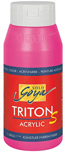 KREUL 17317 - Solo Goya Triton S Acrylfarbe violettrot, 750 ml Flasche, schnell trocknend mit Glanzeffekt, Farbe auf Wasserbasis, in Studioqualität, vielseitig einsetzbar, gut deckend und ergiebig