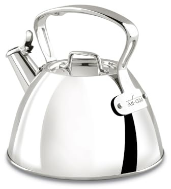 All-Clad Specialty Stainless Steel Tea Kettle 2 Quart Induction Pots and Pans, Cookware Silver