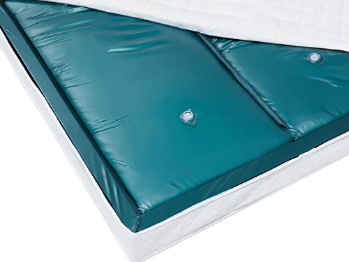 Beliani EU King Waterbed Mattress 5ft3 Dual Blue Vinyl Strong Wave Reduction Waterbed Liner Included