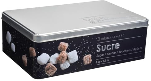 Boite alimentaire - Relief II - morceaux de sucre - 20.2 x 13.2 x 6.7 cm - Fer et étain - Noir