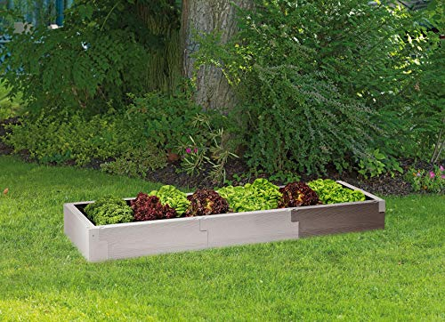 JUWEL Hochbeet Timber Erweiterungs-Set (2 Bausteine in Holzoptik, Vergrößern den Füllinhalt um 60 Liter, Beetsystem mit hoher Wärmeisolierung, Maße 60 cm, Höhe 20 cm, Gemüsebeet) 20477