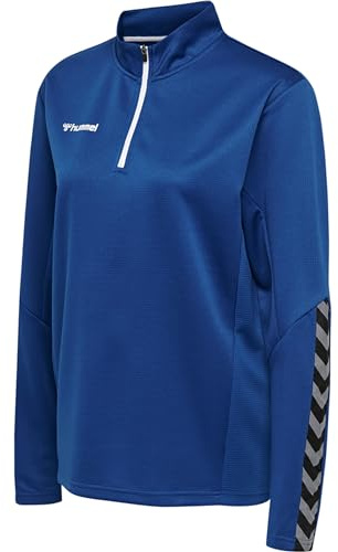 hummel Damen Sweatshirt Hmlauthentic Half Zip Sweatshirt Woman, True Blue, M, 204929-7045-M