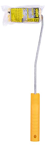 HARDY WORKING TOOLS Kits de herramientas de pintura, Rodillo antigota poliacrílico, Altura del pelo 9mm, Eslora 10cm, Diámetro 30mm, negro y amarillo, A0180-525000