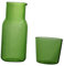 Yardwe Juego de jarra de agua para mesita de noche con vaso de cristal, color verde