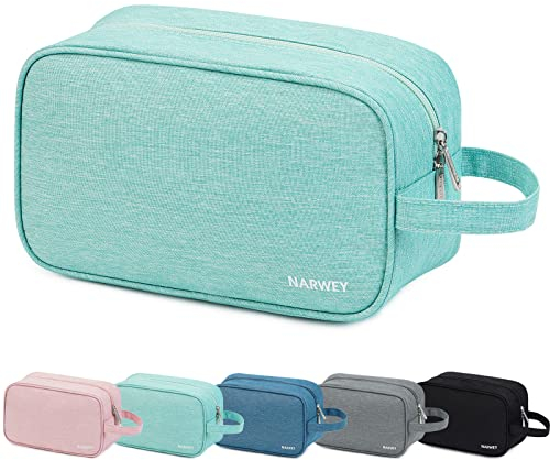 Narwey Kulturtasche Damen Kulturbeutel Große Reise Schminktasche & Waschtasche Kinder Gross Kosmetiktasche für Frauen Mädchen (Minzgrün)