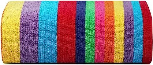 SweetNeedle - Beach Towels for Adults - Miami Vibe Multi Cabana Stripe Classic - 100% Cotton Terry Ringspun Pool Towel, Quick Dry, Super Absorbent Swimming large towel, 450 GSM, 76 x 152 cm