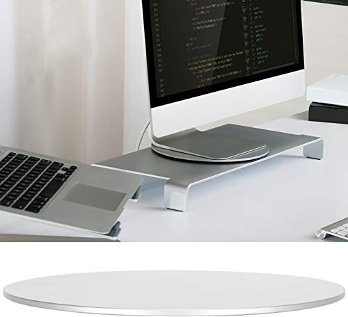 Base pivotante pour moniteur à rotation à 360 °, Plateau Tournant TV Base de Moniteur Rotative à 360° en Aluminium pour moniteur d'ordinateur Support de tablette antidérapante Argent