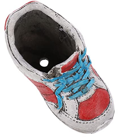 FONDOTIN Sneaker-förmiger Blumentopf Wohnkultur Topf Nachahmung von Schuhen Keramik-Pflanzgefäß für den Außenbereich