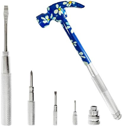 6 in 1 Flower Hammer & Screwdriver Tool, All In One Screwdriver Hammer Tools Set, Best Gift for Birthday Valentine's Mother's day Christmas Thanksgiving Halloween