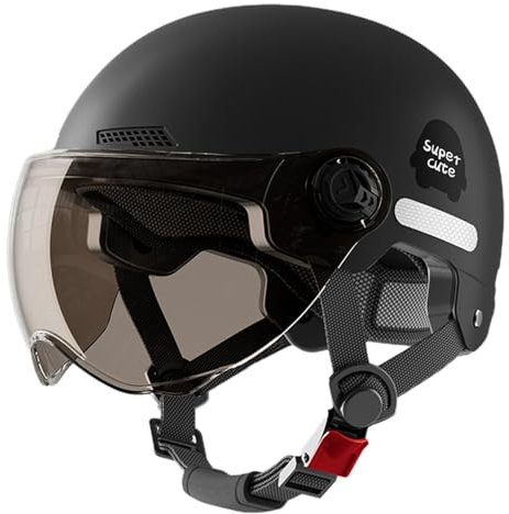 Adults Helmet with Goggle Helmet for Men Women Cycling Scooter Helmets with Removable Sun Visor Adjustable Size