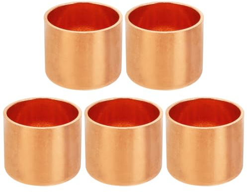 PATIKIL 5/8 Copper Pipe End Cap, 5Pcs Copper Fitting Cap Sealing Sweat Plug Solder Connection for Plumbing HVAC Air Conditioner