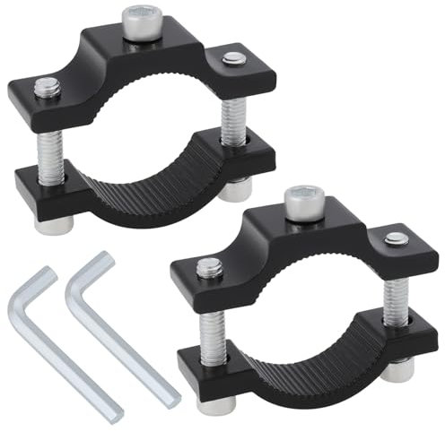 SG Store Lot de 2 supports de fixation pour éclairage de moto en alliage d'aluminium - Pour guidon de moto de 18 à 35 mm de diamètre - Noir