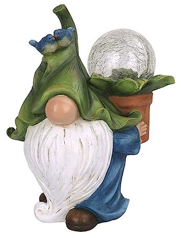 MAGICLULU Solar Garden Figurine Resin Ornament for Outdoor Indoor Led Solar Energy Decor for Home Office