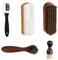 Amexo Cepillo de Madera para Zapatos, 5 Piezas Cepillo de Crin de Caballo Cepillo Ante, Cepillo Suave para Gamuza Kit de Limpieza de Zapatos para Piel Rugosa Nubuck