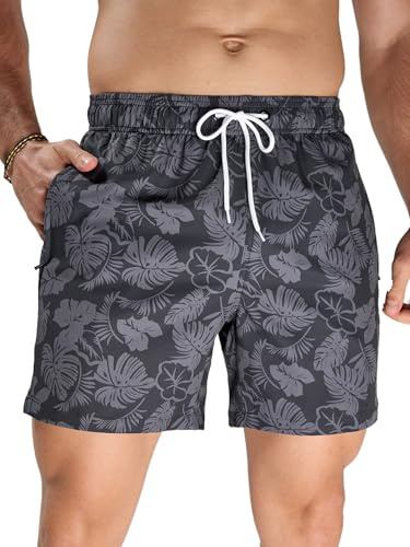 Arcweg Badshorts herr badbyxor för män snabbtorkande andningsbara elastiska simbyxor korta med nätfoder för strandsemester och fritid S–3XL