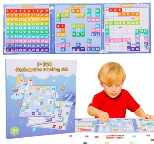 Tableau numérique magnétique - Tableau de comptage 1-100 pour | Outil d'apprentissage des mathématiques pour la Maternelle, Jeu éducatif Pratique | Indispensable en Classe pour Le Ricon