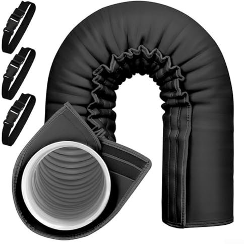 DAZZLEEX Manchon isolant pour tuyau de climatiseur, avec trois sangles élastiques réglables pour la plupart des tuyaux d'échappement de 12,7 cm et 15 cm de diamètre