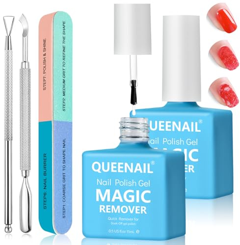 2 Piezas Removedor de Esmalte de Uñas,Removedor Esmalte De Uñas Gel,Quitaesmalte Semipermanente,Quitaesmalte Rápido para Uñas Gel,Quitaesmalte de Acción Rápida en 3-5 Minutos