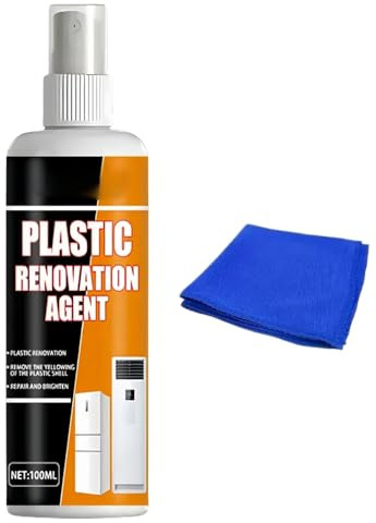 100ML Plastic Yellowing Remover,Multi Purpose Plastic Cleaner and Plastic Restorer,Stubborn Stains Cleaner for Household Surfaces,Toilet Seat Cleaner,Plastic Polish for Appliances & Bathroom Use