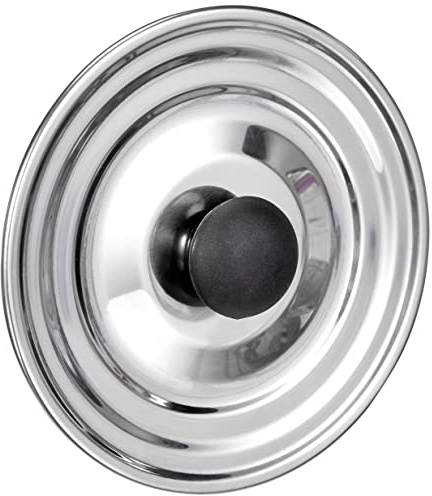 Equinox Tapa Antisalpicaduras, Acero Inoxidable, Gris, Adaptable a 3 medidas 12, 14 y 16 cm