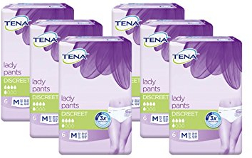 Tena Lady Pants Discreet mittelgroß (M) für mittlere Blasenschwäche / Inkontinenz 6er Pack (6 x 6 Stück)