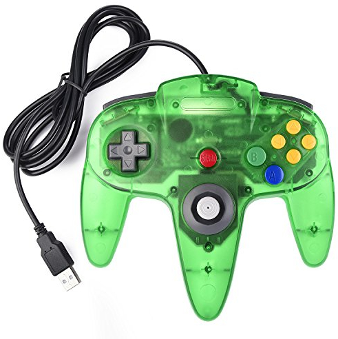 miadore Retro 64 N64 USB Controller Joystick Gamepad für Windows Mac PC Raspberry pi3 (klares Grün)