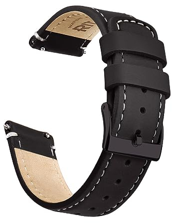 Ritche Leather Watch Strap with Quick Release Pins, 22mm Replacement Watch Band for Men and Women, Fits Smartwatches & Traditional Watches