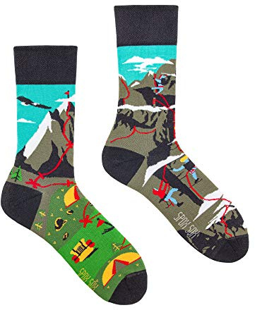 Spox Sox Casual Unisex - multicolores, drôles, fantaisie, originales, rigolotes, coton amusantes chaussettes, 40/43, Escalade en Montagne