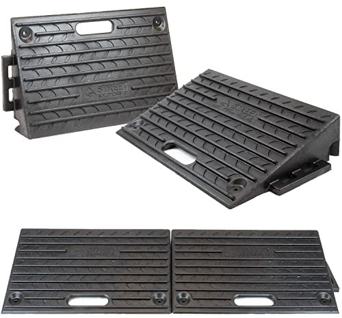 Street Solutions UK Kerb Ramps 4 Inch | Set of 4 | Heavy Duty Mobility Threshold Ramps for Wheelchairs, Cars Vehicles, Caravan, Scooter Wheels, Skateboard, Motorcycle, Disabled Chair & Dog