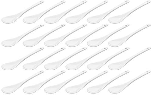 WELLGRO Cucchiaio in porcellana – Cucchiaio in porcellana bianca, cucchiaini da caffè, cucchiaini da dessert, portauova, posate, diverse quantità a scelta, 24 pezzi