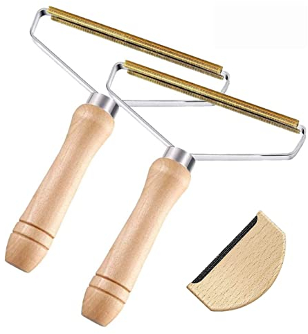 Kit de Rasoir Anti bouloche, 1 Pack Peigne en Cachemire et 2 Pack Brosse Manuel Anti Poil Combinaison pour Soins De Pull Cachemire Vêtements Outil Enlever Boulochesdes Vetements