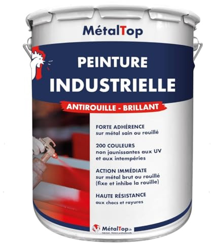 Metaltop - Peinture Industrielle - Rouge rubis - RAL 3003-1 L - Protection performante pour structures métalliques, engin agricole, btp