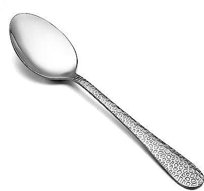 Herogo Esslöffel, 12 Stück Edelstahl Suppenlöffel, 20cm Löffel Set Tafellöffel für Haus, Restaurant, Hotel, Gehämmerter Griff Tafellöffel, Spiegelfinish & Spülmaschinenfest, Metall Silber