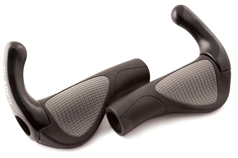 Clarks Cycle Systems CE-311 Ergonomic Lock-On Grips with Intergrated Bar End, Black/Grey, 130mm