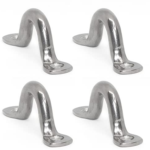 PRIOstahl Fenderöse Augenriemen Pad Eye Befestigungsöse Öse Augplatten Decksplatte - 4 x Fenderoese 6 x 60mm Deckenhaken Fender Oese Bügel zur Befestigung Boot Rostfrei aus Edelstahl V2A