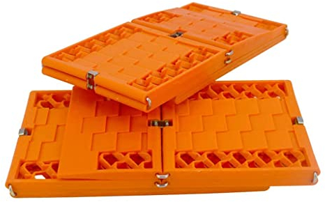 QUNINE 2er-Pack Faltbare Autoreifen-Traktionsmatten, Reifenunterlegkeile, Reifengriff, Auto-Traktions-Auto-Sicherheits-Escaper-Traktionsmatte für Schnee, EIS, Schlamm und Sand